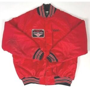 Vintage Advance Transportation Men's Large Red Bomber Jacket